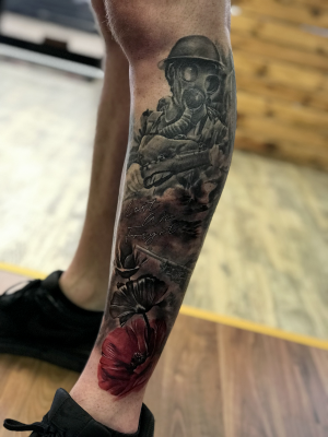 Leg sleeve in progress
