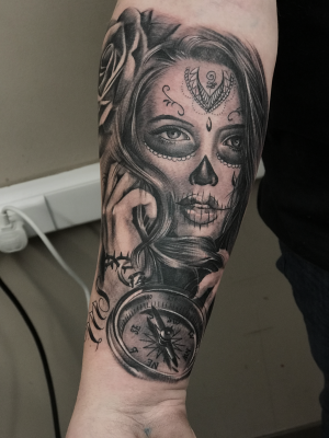 La Catrina,part of forearm piece