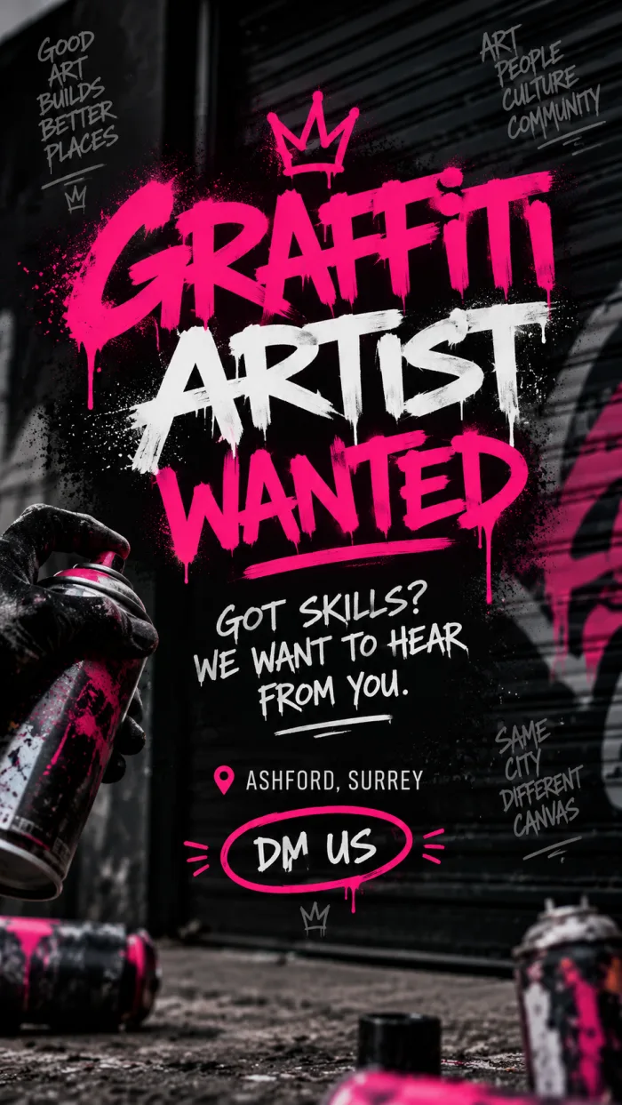 Graffiti artist wanted for a creative project at Unicorn Tattoo Art Collective in Ashford, Surrey